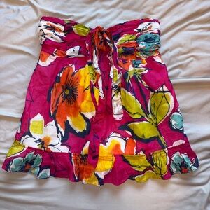 Hollister Pink Floral Mini Skirt